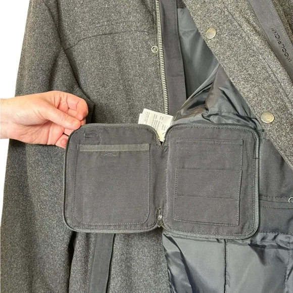 Woolrich Gray 80% Wool Quilted Utility Coat Medium - Picture 10 of 17